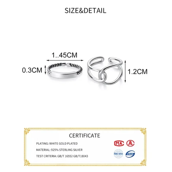 NEW Unisex 925 Sterling Silver Polished Knot Adjustable Ring - Picture 14 of 15